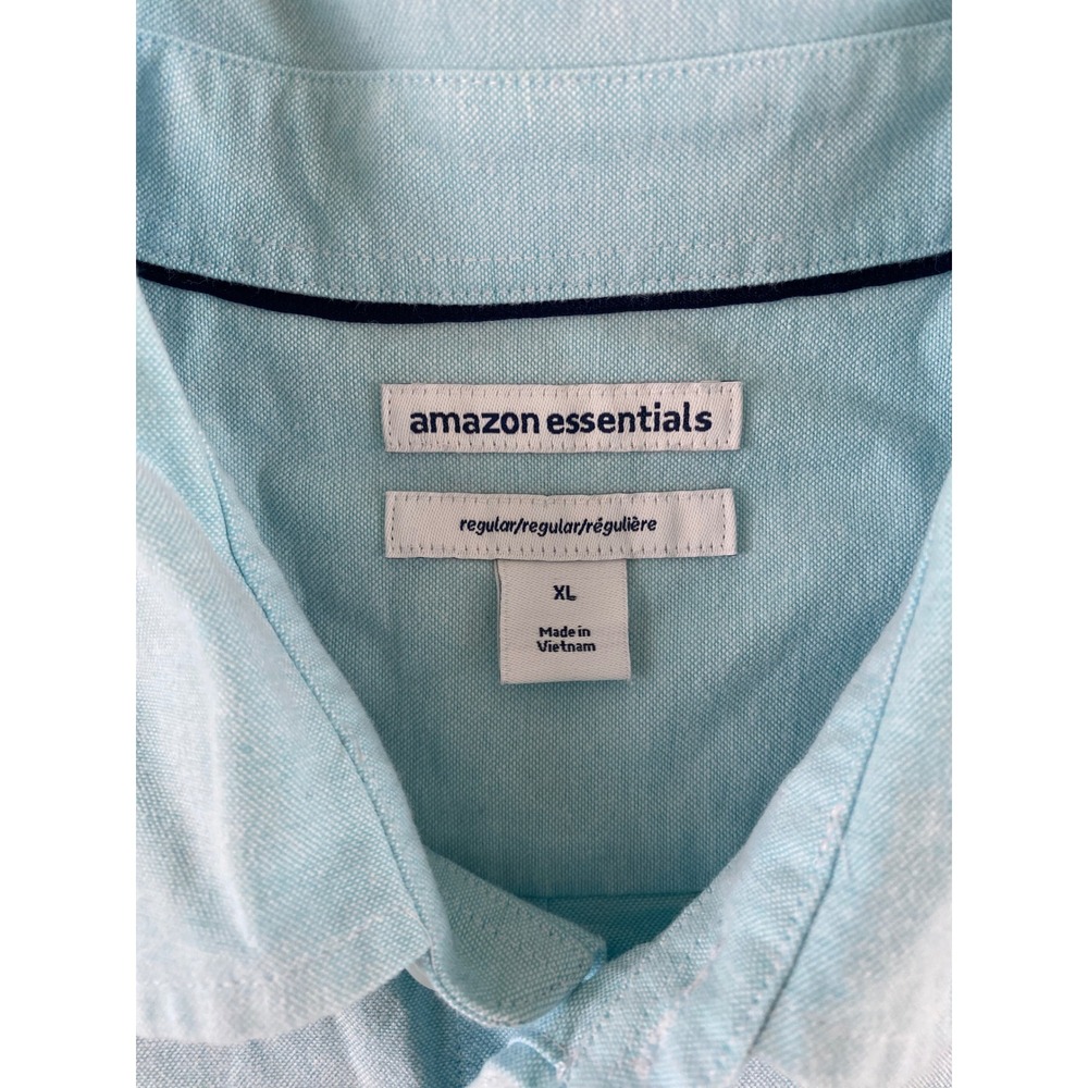 Amazon Essentials Mens Regular Fit Long Sleeve Oxford Shirt Light Blue XL - Picture 3 of 13